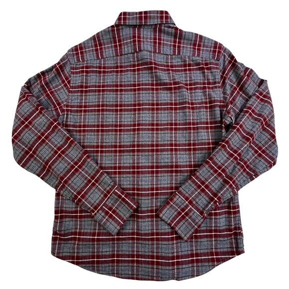 UNTUCKit Plaid Flannel Shirt Mens Size Small Gray Maroon Button Up Long Sleeve - Picture 7 of 11